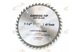 7-1/4" 24 Teeth Resharpenable Tooth Carbide Tipped Saw Blades Maxi 7000RPM